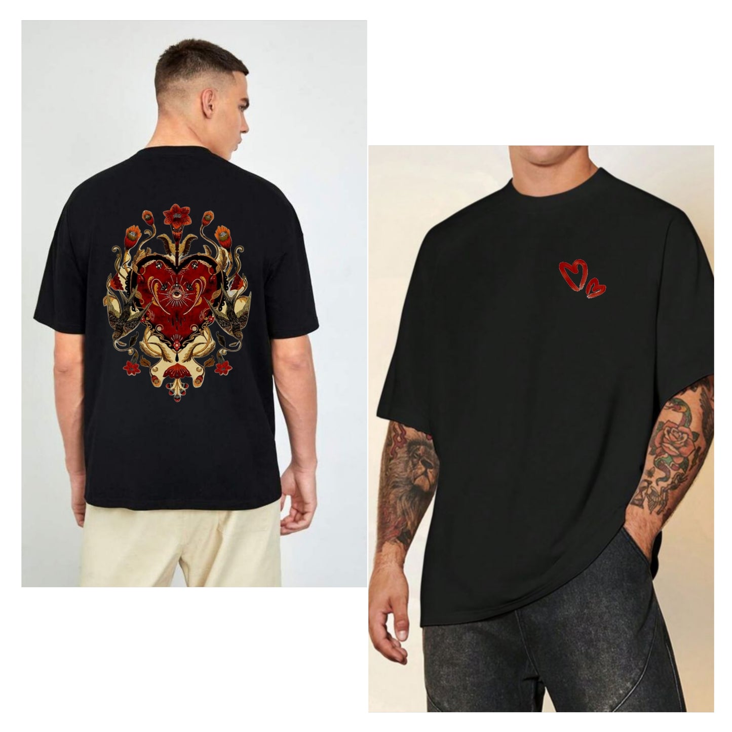 Heart & Vision" Backprint Tee – Limited Edition Streetwear